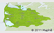 Physical Panoramic Map of Ringkobing, lighten