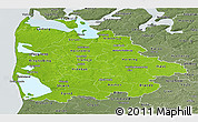 Physical Panoramic Map of Ringkobing, semi-desaturated