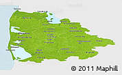 Physical Panoramic Map of Ringkobing, single color outside
