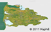 Satellite Panoramic Map of Ringkobing, single color outside