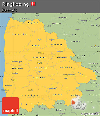 Savanna Style Simple Map of Ringkobing