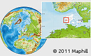 Physical Location Map of Skjern, highlighted country