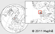 Blank Location Map of Thyboron-Harboore, highlighted country, highlighted parent region
