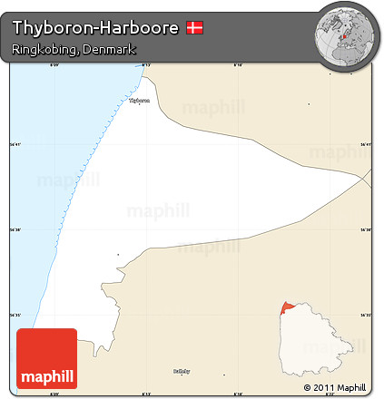 Classic Style Simple Map of Thyboron-Harboore