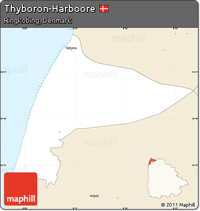 Classic Style Simple Map of Thyboron-Harboore