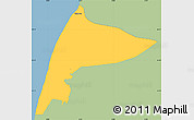 Savanna Style Simple Map of Thyboron-Harboore, single color outside