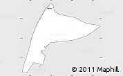 Silver Style Simple Map of Thyboron-Harboore, cropped outside