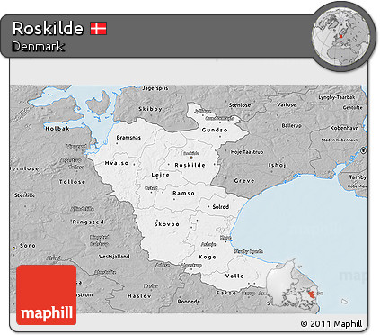 Gray 3D Map of Roskilde