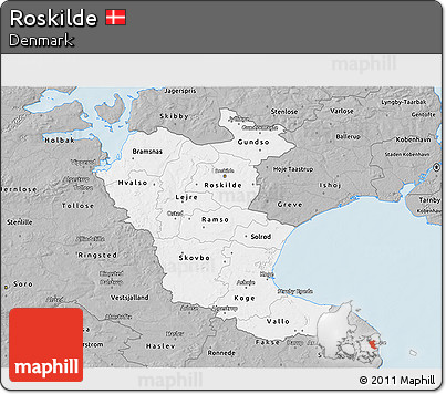 Gray 3D Map of Roskilde