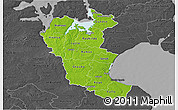 Physical 3D Map of Roskilde, darken, desaturated