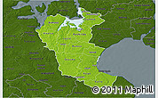 Physical 3D Map of Roskilde, darken
