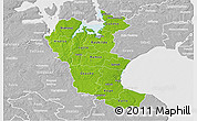 Physical 3D Map of Roskilde, lighten, desaturated