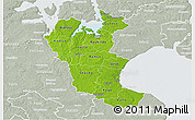 Physical 3D Map of Roskilde, lighten, semi-desaturated