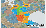 Political 3D Map of Roskilde, semi-desaturated