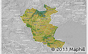 Satellite 3D Map of Roskilde, lighten, desaturated