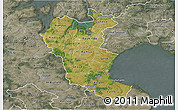 Satellite 3D Map of Roskilde, semi-desaturated