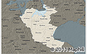 Shaded Relief 3D Map of Roskilde, darken