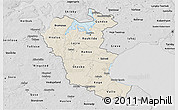 Shaded Relief 3D Map of Roskilde, desaturated