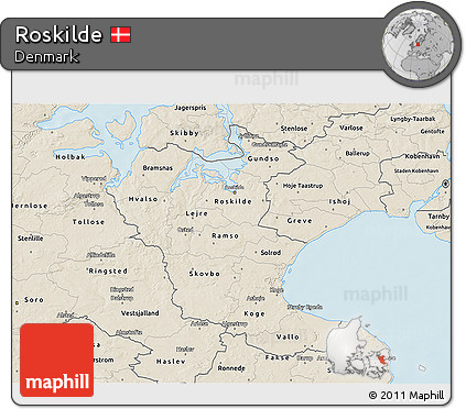 Shaded Relief 3D Map of Roskilde