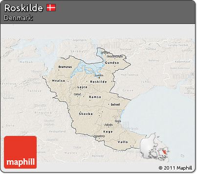 Shaded Relief 3D Map of Roskilde, lighten