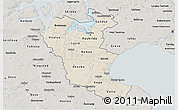 Shaded Relief 3D Map of Roskilde, semi-desaturated