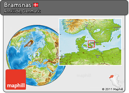 Physical Location Map of Bramsnas, highlighted parent region, within the entire country