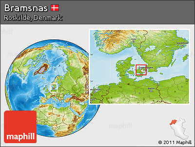 Physical Location Map of Bramsnas, highlighted parent region, within the entire country