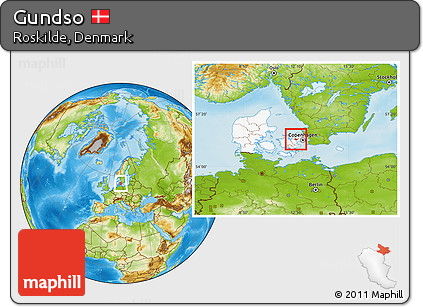 Physical Location Map of Gundso, highlighted country