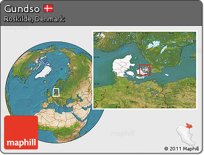 Satellite Location Map of Gundso, highlighted country, highlighted parent region