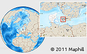 Shaded Relief Location Map of Gundso, highlighted country, highlighted parent region