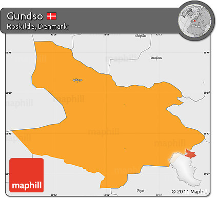 Political Simple Map of Gundso, single color outside, borders and labels