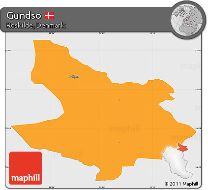 Political Simple Map of Gundso, single color outside