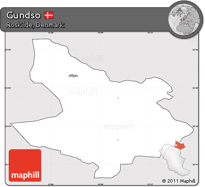 Silver Style Simple Map of Gundso, cropped outside