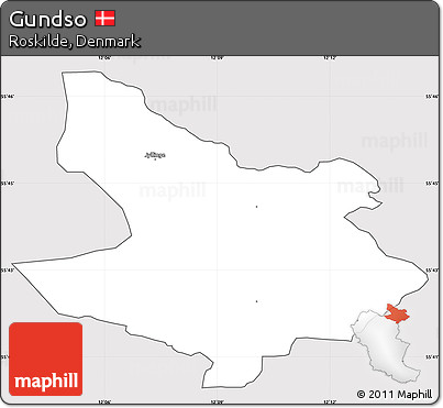 Silver Style Simple Map of Gundso, cropped outside