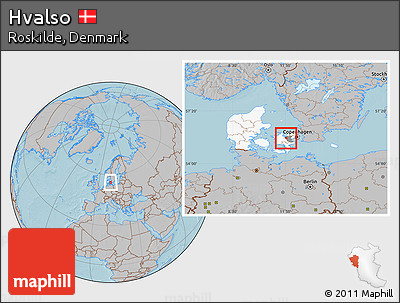 Gray Location Map of Hvalso, highlighted country, highlighted parent region, hill shading