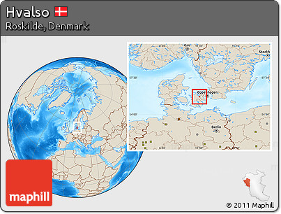 Shaded Relief Location Map of Hvalso
