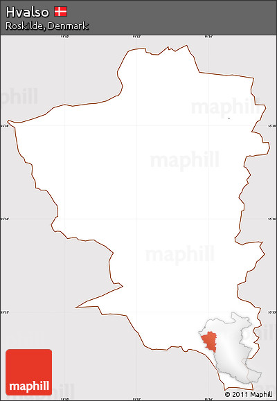 Classic Style Simple Map of Hvalso, cropped outside