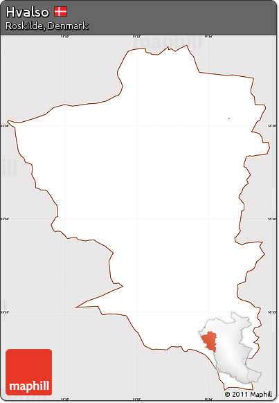 Classic Style Simple Map of Hvalso, cropped outside
