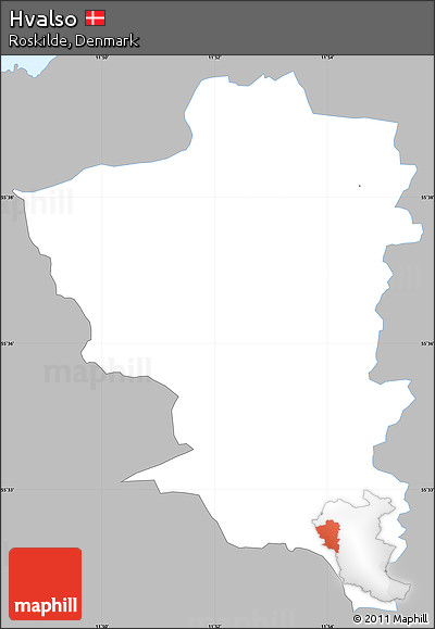 Gray Simple Map of Hvalso, single color outside