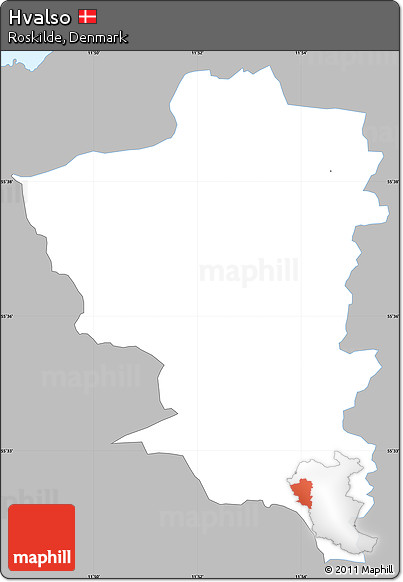 Gray Simple Map of Hvalso, single color outside