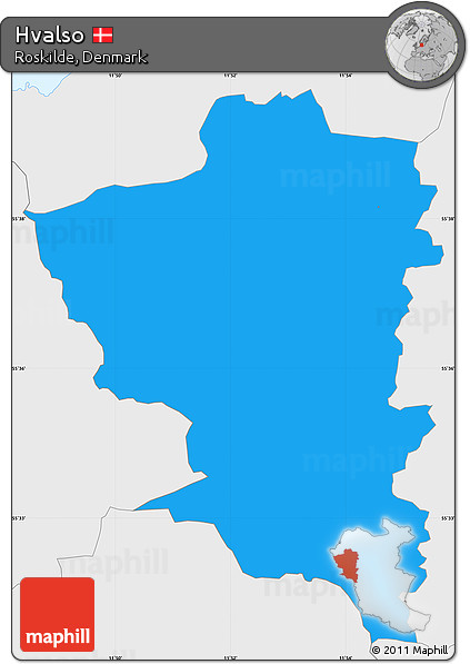 Political Simple Map of Hvalso, single color outside, borders and labels