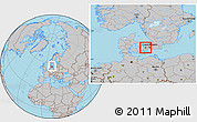 Gray Location Map of Lejre, within the entire country