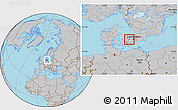 Gray Location Map of Lejre, highlighted parent region