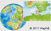 Physical Location Map of Lejre, highlighted country, within the entire country