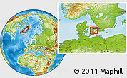 Physical Location Map of Lejre, highlighted parent region, within the entire country