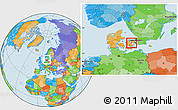 Political Location Map of Lejre, highlighted parent region, within the entire country