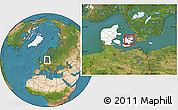 Satellite Location Map of Lejre, highlighted country