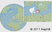 Savanna Style Location Map of Lejre, highlighted country, hill shading