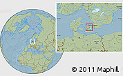 Savanna Style Location Map of Lejre, highlighted parent region, hill shading