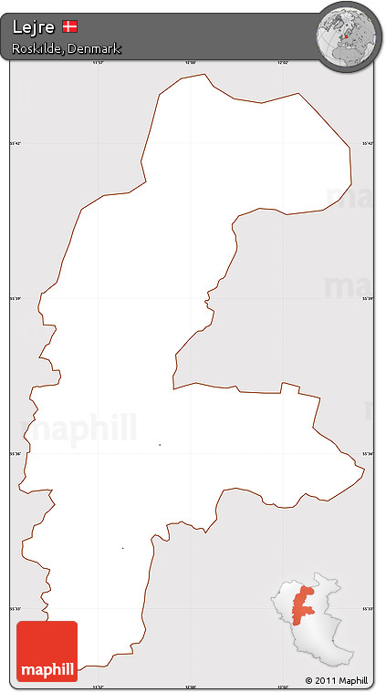 Classic Style Simple Map of Lejre, cropped outside